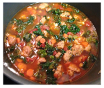 Spicy Sausage and Navy Bean Soup